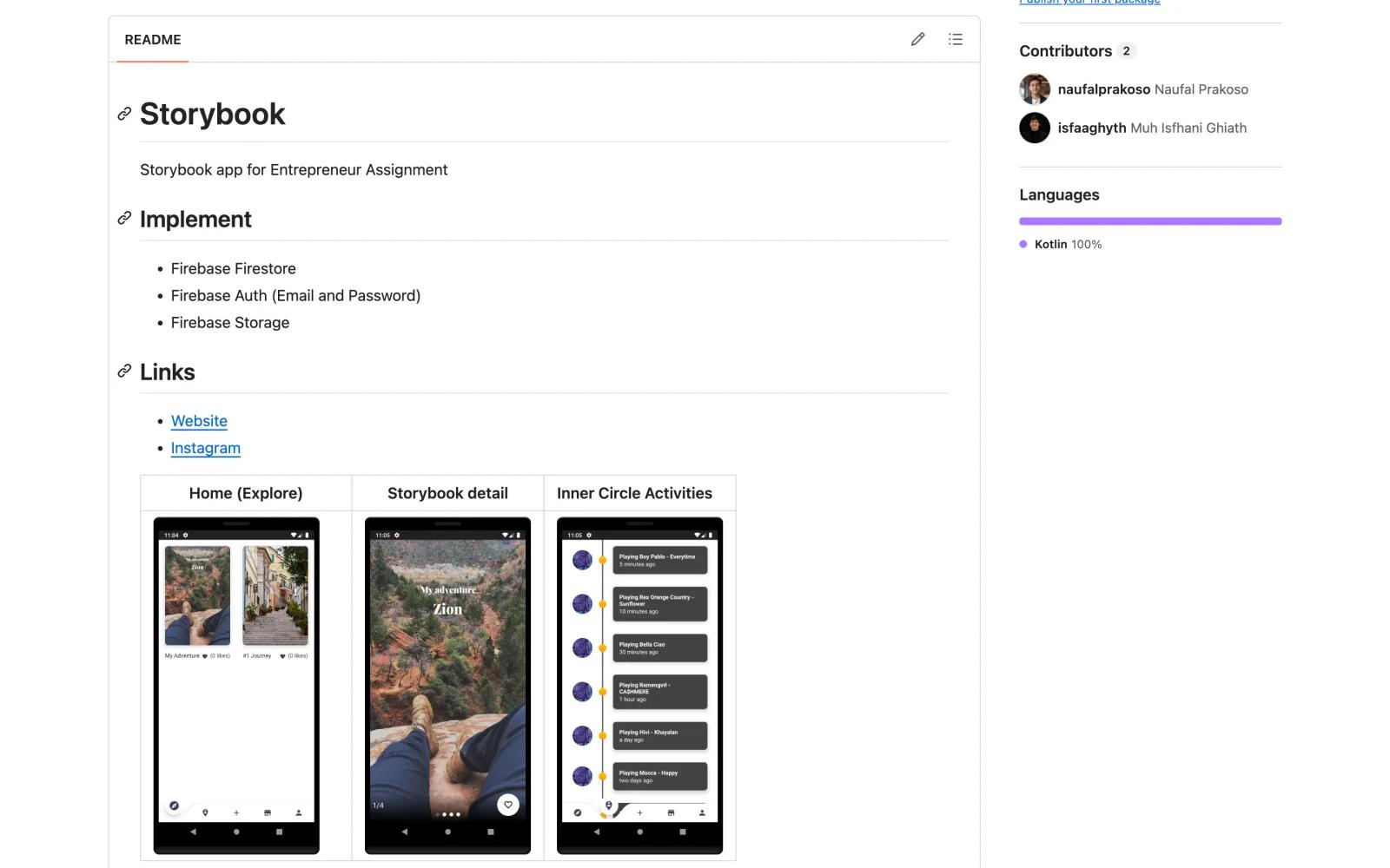 Storybook repository preview