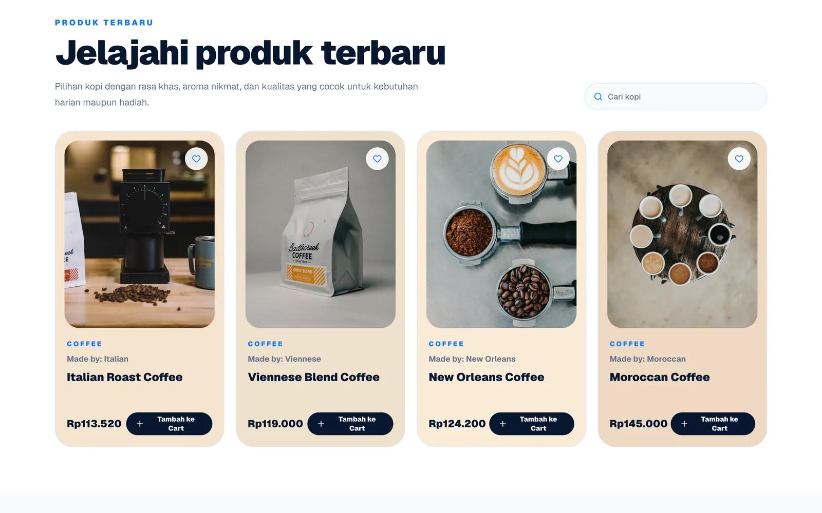 Coffee E-Commerce project preview
